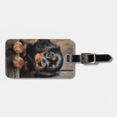 Zwarte en bruine Cavalier puppy Bagagelabel (Voorkant horizontaal)
