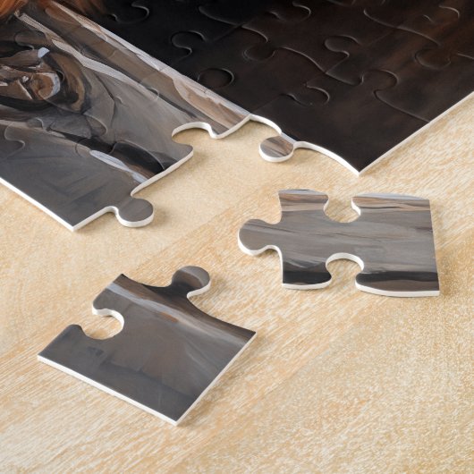 Zwarte en bruine Cavalier puppy Legpuzzel (Zijkant)