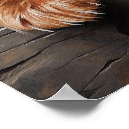 Zwarte en bruine Cavalier puppy Poster (Hoek)