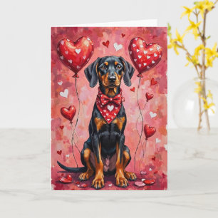 Zwarte en bruine Coonhound Valentijnshond Kaart