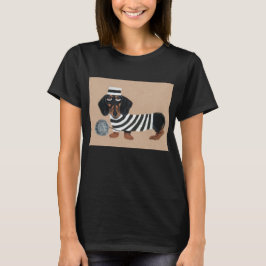 Zwarte en bruine Dachshund traktatendief Gevangene T-shirt