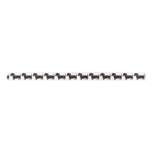 Zwarte en bruine dachshunds Satin Ribbon Satijnen Lint (Voorkant)