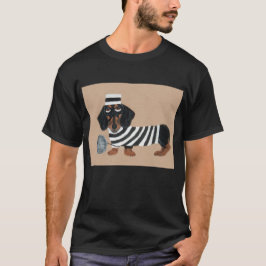 Zwarte en Bruine Daschund Snoepdief Gevangenvogel T-shirt
