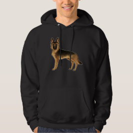 Zwarte en bruine Duitse herder hond staand Hoodie