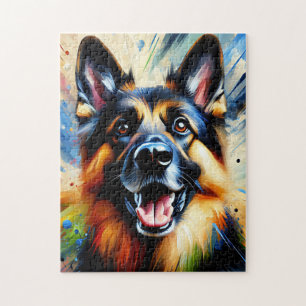 Zwarte en bruine Duitse herdershond Acrylprint Legpuzzel
