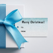 Zwarte en bruine Duitse Herdershond Blauwe Winter  Cadeaulabel