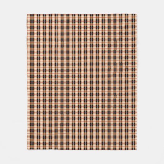 Zwarte en bruine Engelse tartan plaid Fleece Deken (Voorkant)