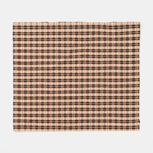 Zwarte en bruine Engelse tartan plaid Fleece Deken (Voorkant (Horizontaal))