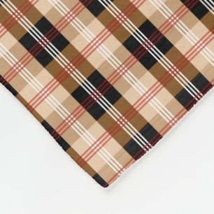 Zwarte en bruine Engelse tartan plaid Fleece Deken