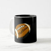 Zwarte en bruine Football Mok (Voorkant links)