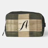 Zwarte en bruine geruite monogram toilettasje (Achterkant)