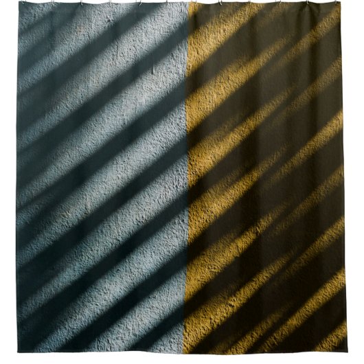 Zwarte en bruine gestreepte textiel douchegordijn (Voorkant)