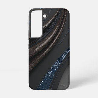 Zwarte en bruine glittergolf samsung galaxy hoesje