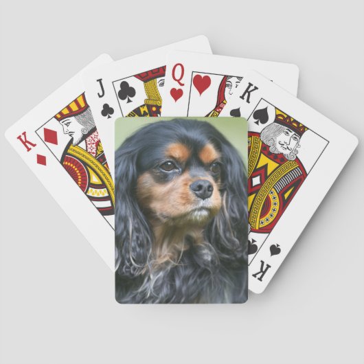 Zwarte En Bruine King Charles Spaniel Speelkaarten (Achterkant)
