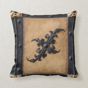 Zwarte en bruine Steampunk Throw kussen
