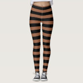 Zwarte en bruine strepen leggings (Voorkant)