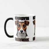 Zwarte en bruine terriër illustratie magische mok (Links)