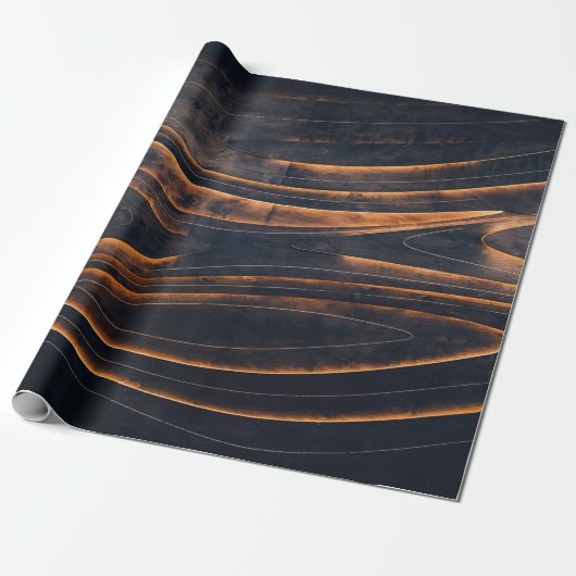 Zwarte en bruine trappen cadeaupapier (Uitgerold)