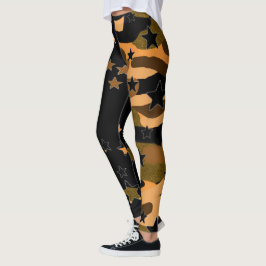 Zwarte en Camo Star Leggings