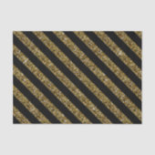 Zwarte en Confetti Gold Stripes Tissuepapier (Voorkant)