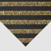 Zwarte en Confetti Gold Stripes Tissuepapier (Detail)