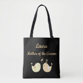 Zwarte en Cream Cute Moeder van de Groom Tote Bag (Voorkant)