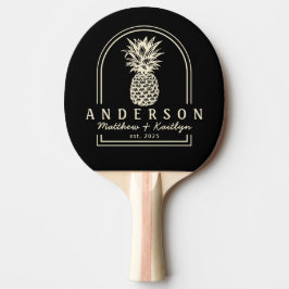 Zwarte en Crème Kleurige Ananas Bruiloftsboog & Na Tafeltennisbatje