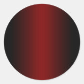 Zwarte en diep rode kleurverloop achtergrond ronde sticker (Voorkant)