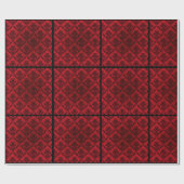 Zwarte en diepe rode Gothic Cadeaupapier (Vlak)