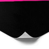 Zwarte en diepe roze hartvorm poster (Hoek)