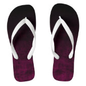 Zwarte en donkere Magenta Gradient Texture Teenslippers (Voetbed)