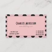 Zwarte en Eggshell Polka Dots-kaarten Visitekaartje (Achterkant)