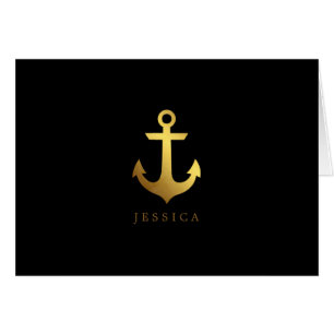 Zwarte en Faux Gold Foil Anchor