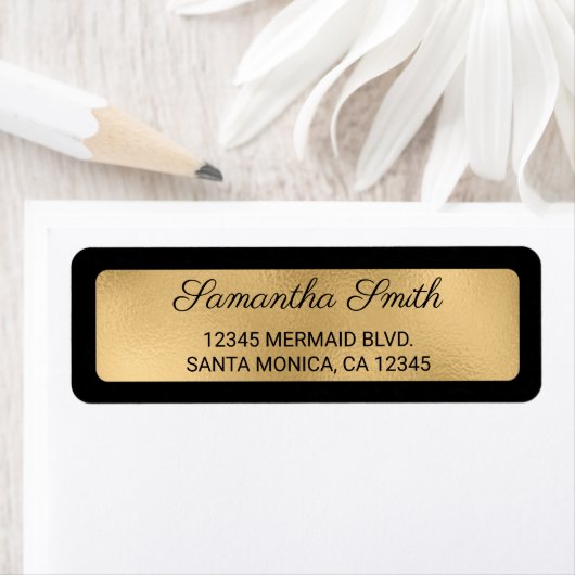 Zwarte en Faux Gold Foil bekleding Etiket (Insitu)