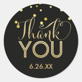 Zwarte en Faux Gold Round-stickers Ronde Sticker