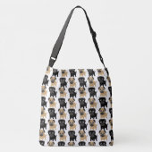 Zwarte en Fawn Pugs Crossbody Tas (Achterkant)