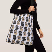 Zwarte en Fawn Pugs Crossbody Tas (Dichtbij)