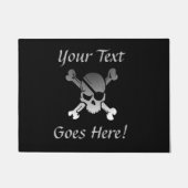 Zwarte en Funky Skull met aangepaste tekst Deurmat (Voorkant)