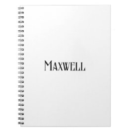 Zwarte en gedurfde typografie achternaam notitieboek