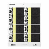 Zwarte en gele Adresetiketten - Etiket (Full Sheet)