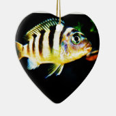 Zwarte en gele Afrikaanse koudvis Keramisch Ornament (Rechts)