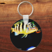 Zwarte en gele Afrikaanse koudvis Sleutelhanger (Voorkant)