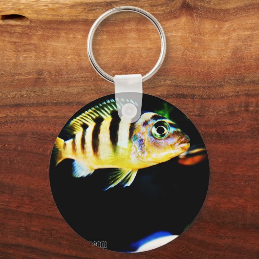 Zwarte en gele Afrikaanse koudvis Sleutelhanger (Voorkant)