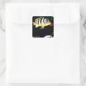 Zwarte en gele Afrikaanse koudvis Vierkante Sticker (Tas)