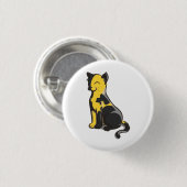 Zwarte en gele Ancap AnCat Gold Cat Button (Voorkant /achterkant)
