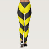 Zwarte en gele Chevron-achtergrond Leggings (Achterkant)