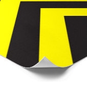 Zwarte en gele Chevron-achtergrond Poster (Hoek)