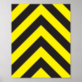 Zwarte en gele Chevron-achtergrond Poster (Voorkant)