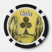 Zwarte en Gele Club Poker Chip (Achterkant)