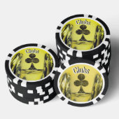 Zwarte en Gele Club Poker Chip (Opstapeling)
